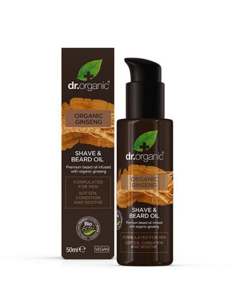 Aceite de Barba y Afeitado Organic Ginseng Dr. Organic - 50 ml.