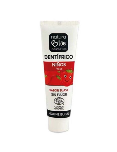 Dentífrico Infantil Fresa NaturaBio Cosmetics - 50 ml.