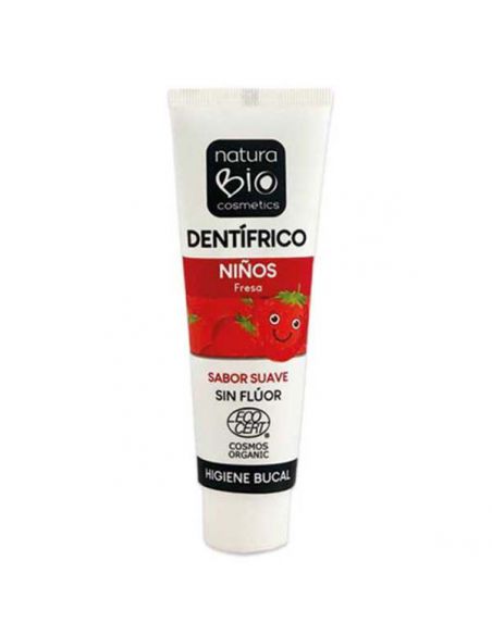 Dentífrico Infantil Fresa NaturaBio Cosmetics - 50 ml.