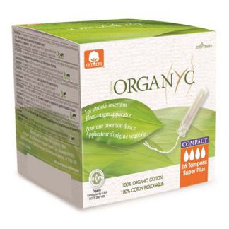 Tampón Super Plus con Aplicador Compact Organyc - 16 unidades