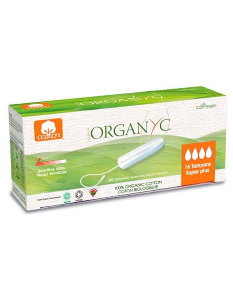 Tampón Super Plus sin Aplicador Organyc - 16 unidades