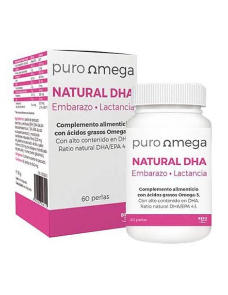 Natural DHA Embarazo y Lactancia Puro Omega - 60 perlas
