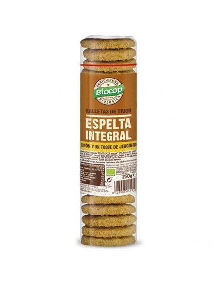 Galleta de Trigo Espelta Integral con Limón y un toque de Jengibre Biocop - 250 gramos