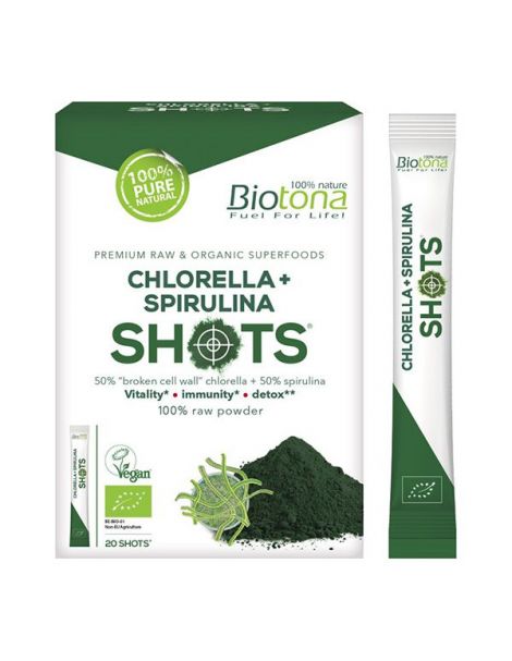 Chlorella + Espirulina Bio Biotona - 20 shots