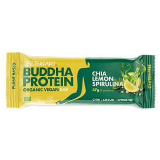 Barrita Buddha Protein Chía, Limón y Spirulina Iswari - 35 gramos