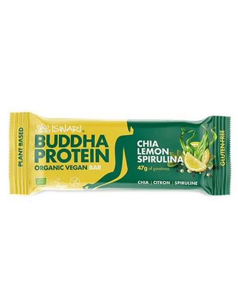 Barrita Buddha Protein Chía, Limón y Spirulina Iswari - 35 gramos
