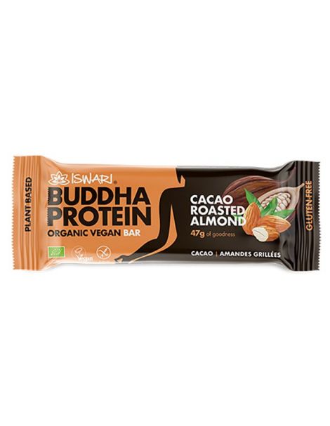Barrita Buddha Protein Cacao y Almendra Tostada Iswari - 35 gramos