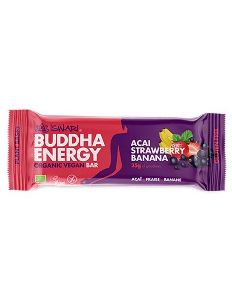 Barrita Buddha Energy Açai, Fresa y Plátano Iswari - 35 gramos