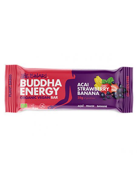 Barrita Buddha Energy Açai, Fresa y Plátano Iswari - 35 gramos
