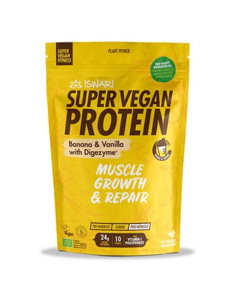 Super Vegan Protein Plátano-Vainilla Bio Iswari - 350 gramos