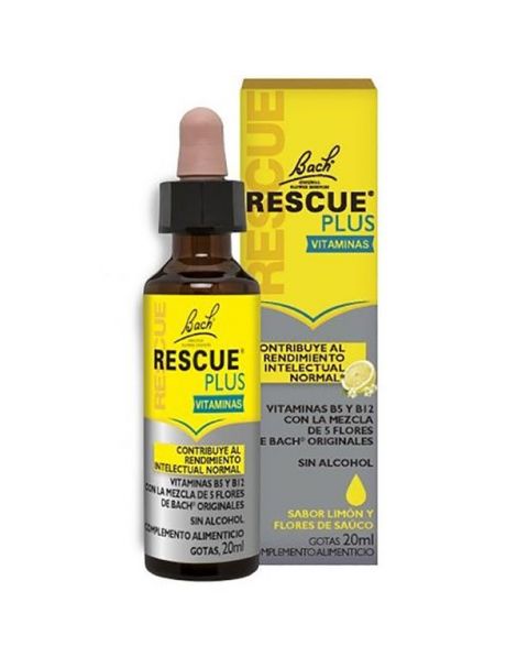 Remedio Rescate Plus Vitaminas (Rescue Remedy) Flores Dr. Bach - frasco de 20 ml.