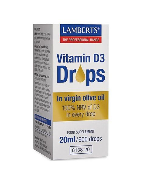 Vitamina D3 Líquida Lamberts - 20 ml.