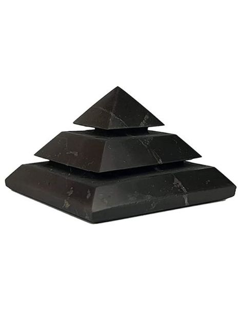 Pirámide Sakkara Grande de Shungit - 10x10 cm.