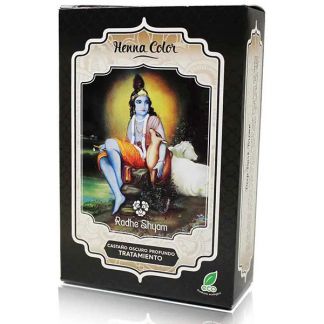 Henna Polvo Castaño Oscuro Profundo Radhe Shyam - 100 gramos