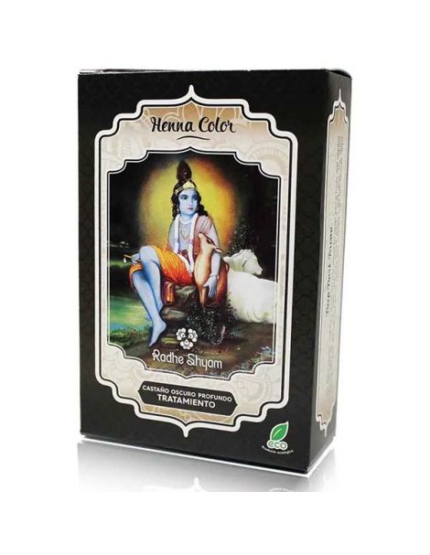 Henna Polvo Castaño Oscuro Profundo Radhe Shyam - 100 gramos