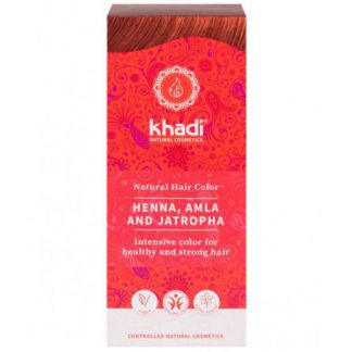 Henna, Amla y Jatropha Red Khadi - 100 gramos