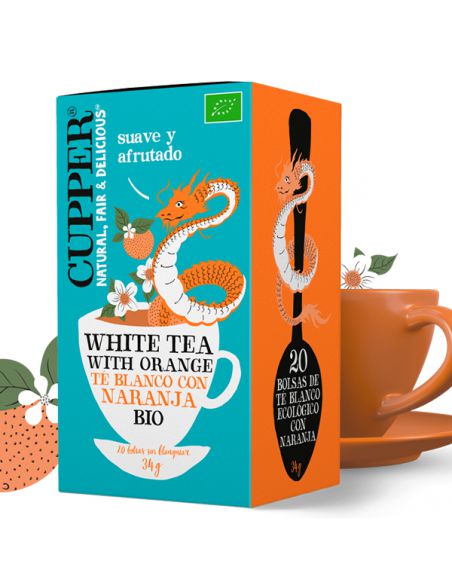 Té Blanco con Naranja Infusión Bio Cupper - 20 bolsitas