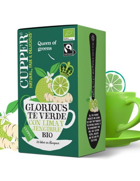 Té Verde con Lima y Jengibre Infusión Bio Cupper - 20 bolsitas