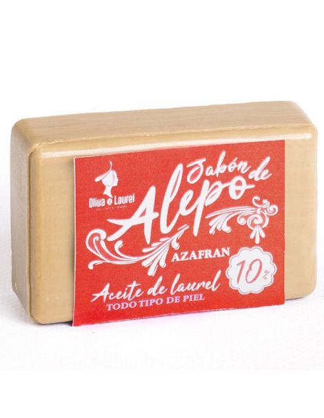 Jabón de Alepo 10% Azafrán Oliva y Laurel - 125 gramos