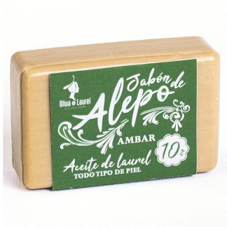 Jabón de Alepo 10% Ámbar Oliva y Laurel - 125 gramos