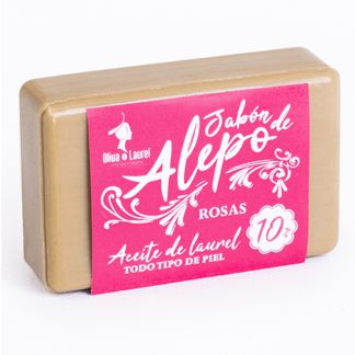 Jabón de Alepo 10% Rosas Oliva y Laurel - 125 gramos