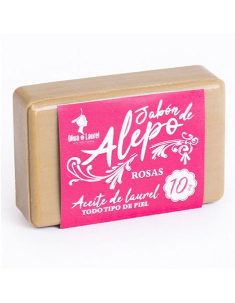 Jabón de Alepo 10% Rosas Oliva y Laurel - 125 gramos