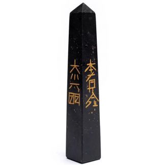 Obelisco Turmalina Negra con Símbolos Reiki