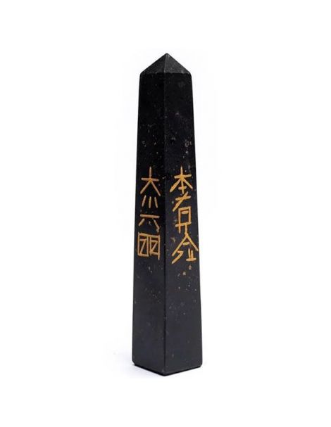 Obelisco Turmalina Negra con Símbolos Reiki