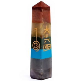 Obelisco Chakras con Símbolos Reiki