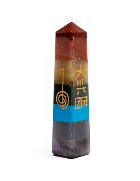 Obelisco Chakras con Símbolos Reiki