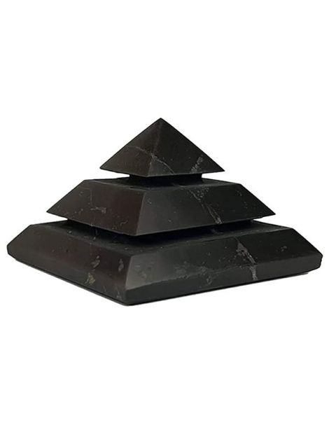 Pirámide Sakkara Mediana de Shungit - 7x7 cm.