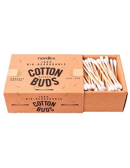 Bastoncillos de Oídos Bambú y Algodón Bio Nordics - 100 unidades