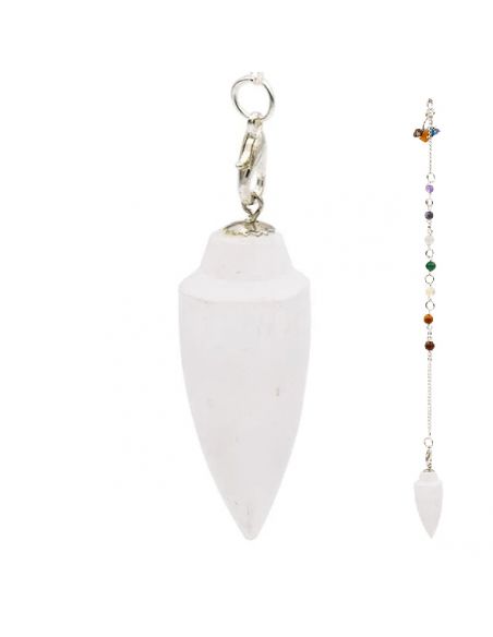 Péndulo de Selenita Chakras Pulido