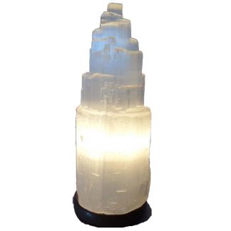 Lámpara Rústica de Selenita Colorterapia con USB