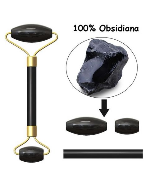 Rodillo para Masaje Doble de Obsidiana