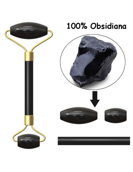 Rodillo para Masaje Doble de Obsidiana