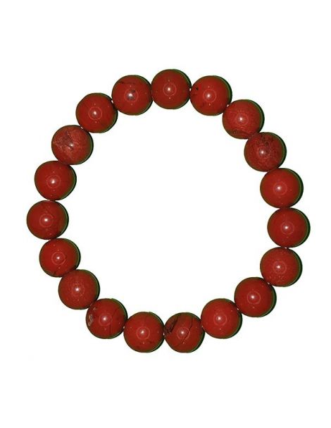 Pulsera Bolas de Jaspe Rojo