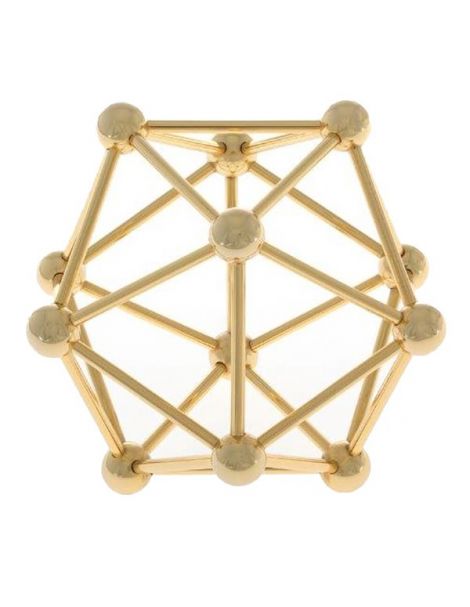 Icosaedro de Metal Dorado