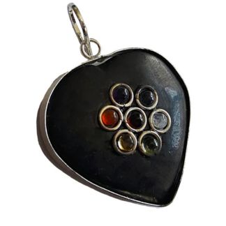 Colgante Corazón con Chakras Shungit