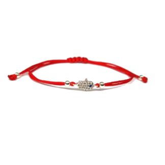Pulsera Cordón Rojo con Mano de Fátima
