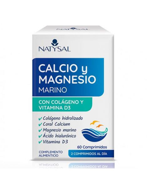 Calcio y Magnesio Marino con Colágeno + D3 Natysal - 60 comprimidos