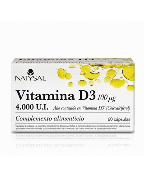Vitamina D3 4000UI Natysal - 60 cápsulas