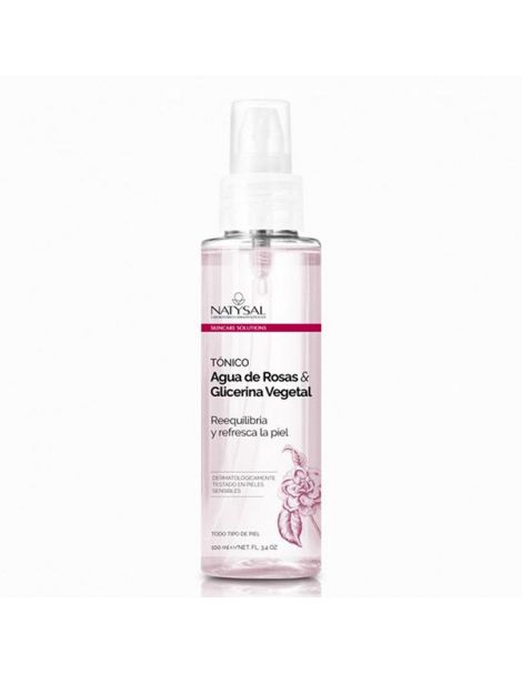 Tónico Agua de Rosas y Glicerina Vegetal Natysal - 100 ml.