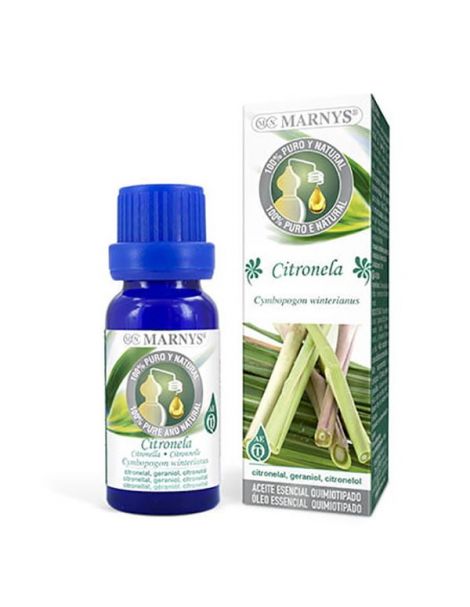 Aceite Esencial Alimentario Citronella Marnys - 15 ml.