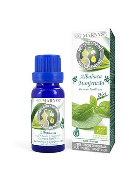 Aceite Esencial Alimentario Albahaca Bio Marnys - 15 ml.