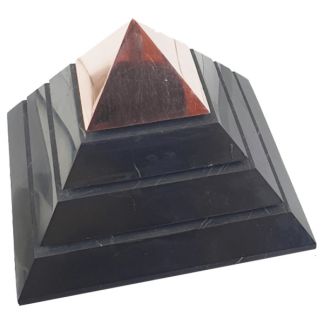 Pirámide Sakkara de Shungit con Cobre - 7x7 cm.