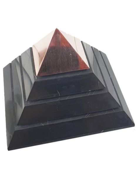 Pirámide Sakkara de Shungit con Cobre - 7x7 cm.