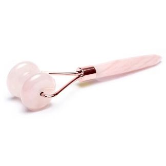Rodillo para Masaje Facial Doble Rueda de Cuarzo Rosa