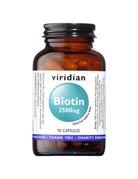 Biotina 2500 mcg. Viridian - 90 cápsulas