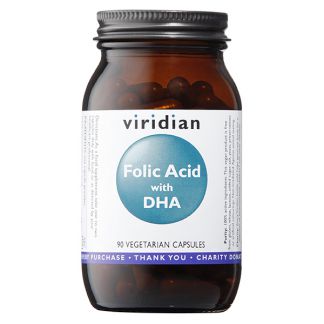 Ácido Fólico con DHA Viridian - 90 cápsulas